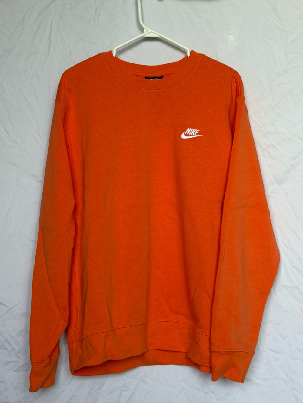 Nike Orange Crewneck Sweatshirt with White Logo